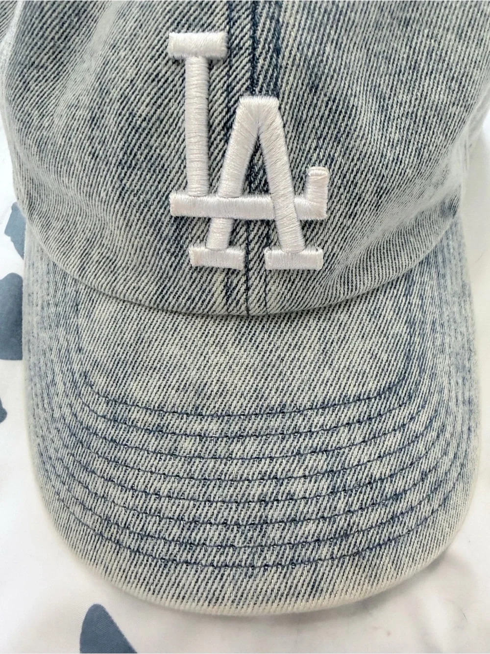 Denim Whitewashed LA Baseball Hat !